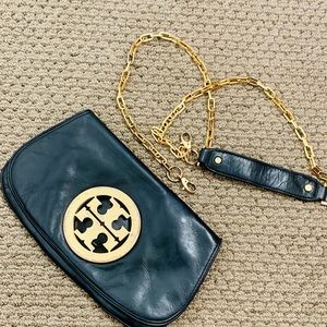 Tory Burch Black Amanda Logo Flap Crossbody